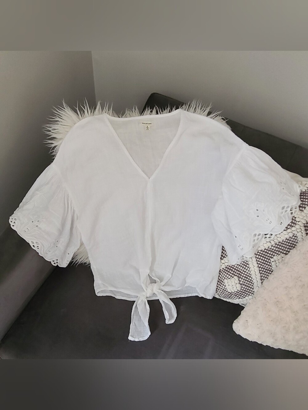 Max Studio Tie-front Boho Top